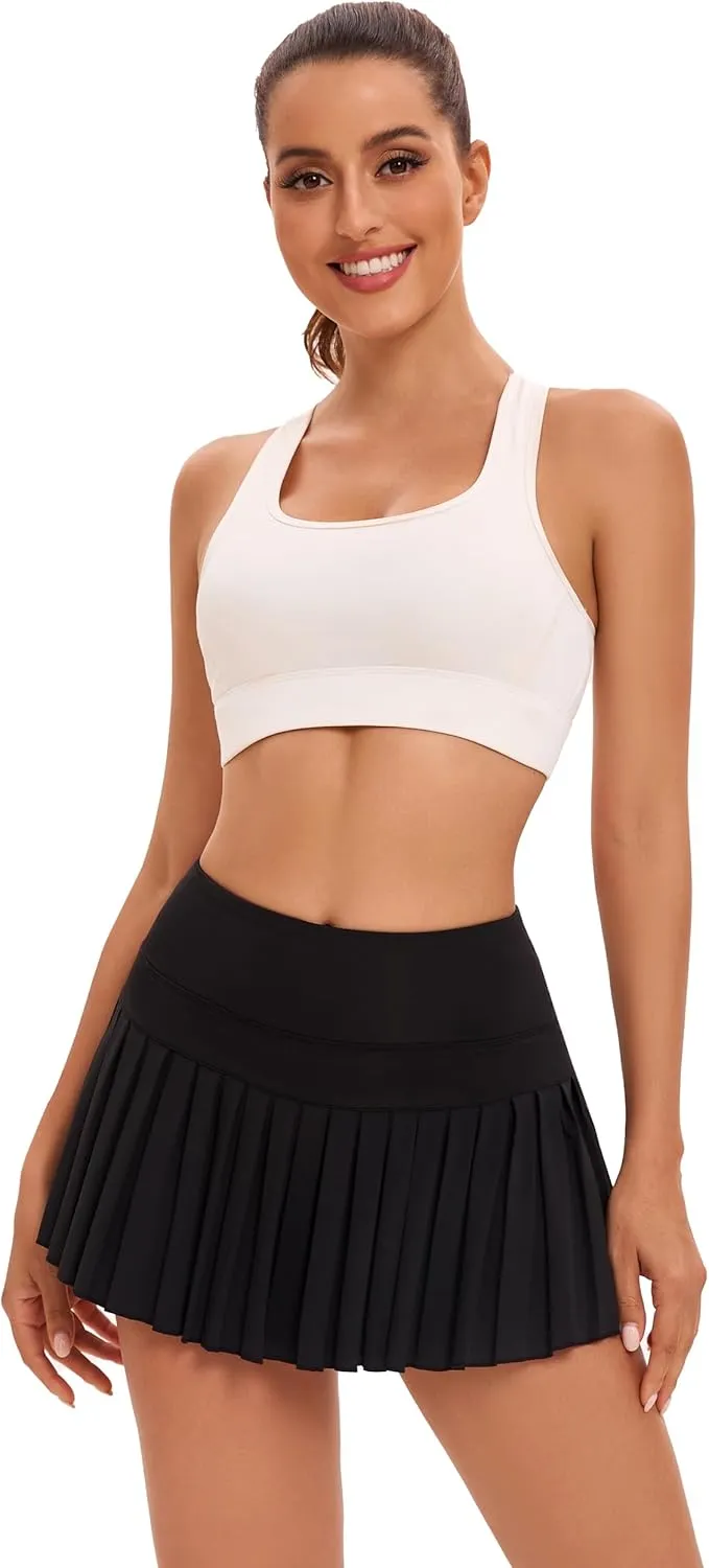 Yknktstc 3 Pack Tennis Skirt for Women with Pockets High Waist Athletic Shorts Pleated Sports Golf Skort