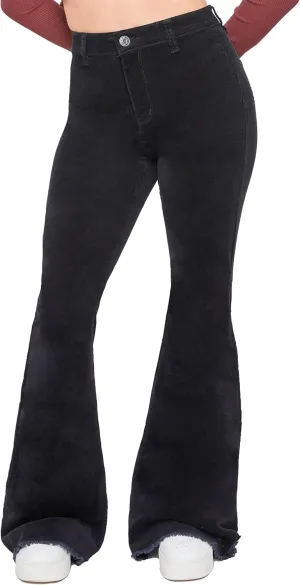 YMI Women's Chloe 1 Button Tube Corduroy Flare Jeans