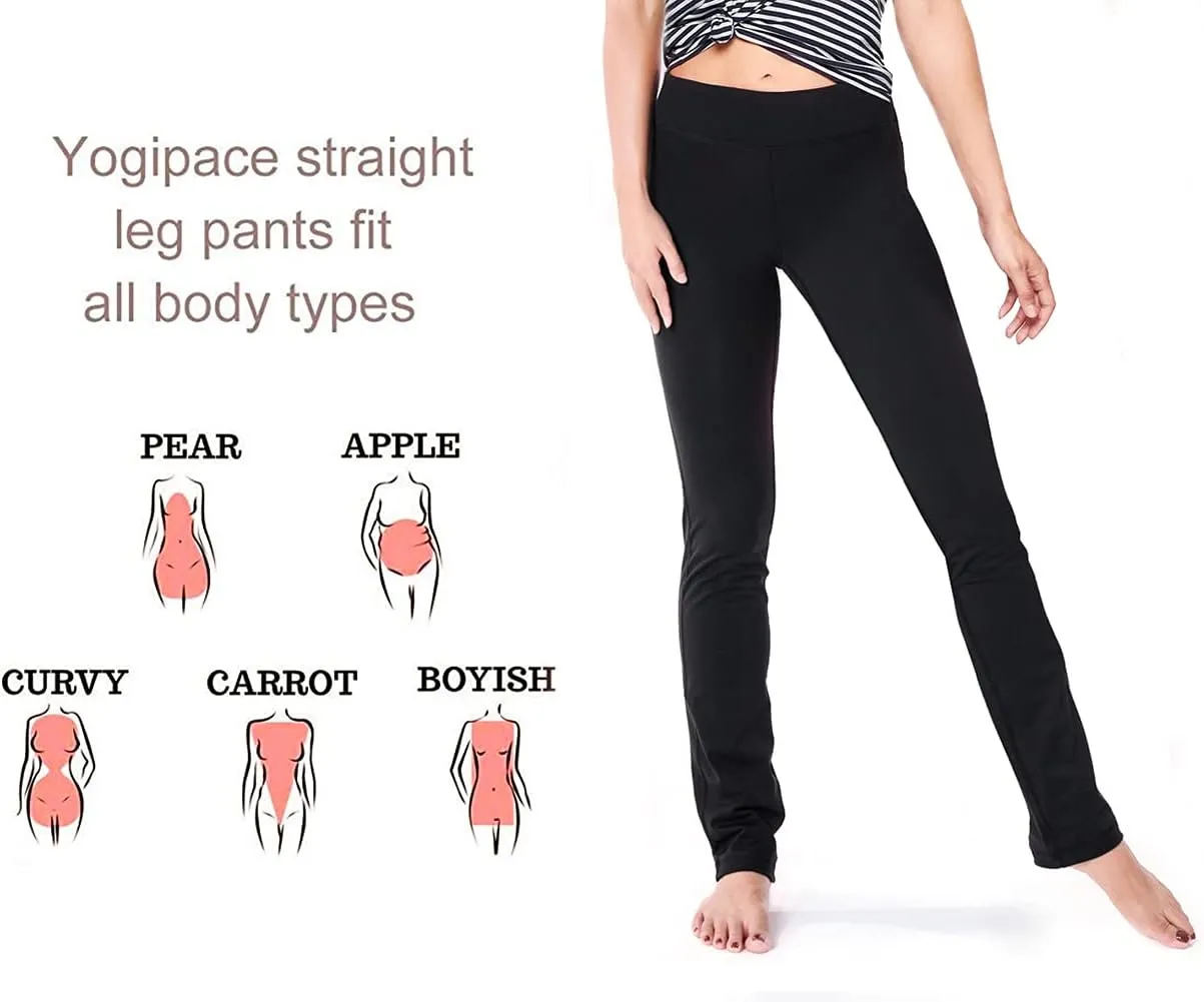 Yogipace 27"/29"/31"/33"/35"/37" Women's Straight Leg Yoga Pants Workout Pants
