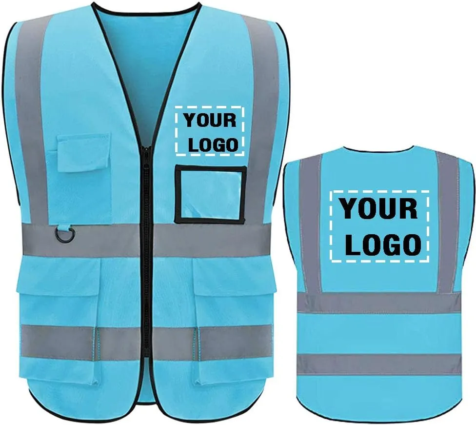 yunzhenbusiness High Visibility Reflective Safety Vest Custom Your Text on Workwear Vest
