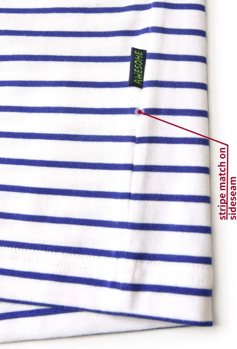 Zengjo Mens Striped T Shirt Short/Long Sleeve Crewneck Tee