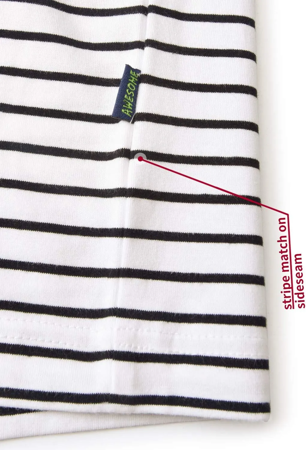 Zengjo Mens Striped T Shirt Short/Long Sleeve Crewneck Tee
