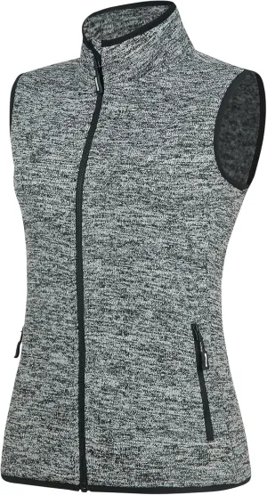 Zip Up Womens Vest with Zipper Pockets Athletic Sweater Fleece Vest Sleeveless Sweater Jacket