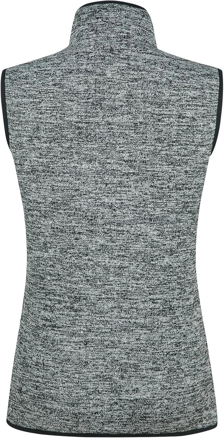 Zip Up Womens Vest with Zipper Pockets Athletic Sweater Fleece Vest Sleeveless Sweater Jacket